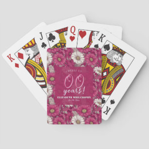 Cute Daisy 18Th Birthday Personalised Pink Playing Cards