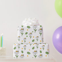 Cute Daisy and Bee Seamless Pattern