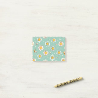 Cute Daisy & Bee Pattern | Post-It Notes
