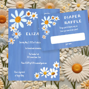 Cute Daisy Bouquet Handpainted Custom Baby Shower Enclosure Card