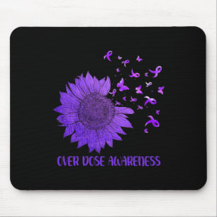 Cute Daisy Butterflies Purple Ribbon Overdose Awar Mouse Mat