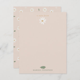 Cute Daisy Floral Blossoms & Greenery Custom Name Card