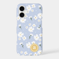 Cute Daisy Floral Custom Monogram