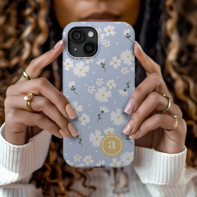 Cute Daisy Floral Custom Monogram Case-Mate iPhone Case (Creator Uploaded)