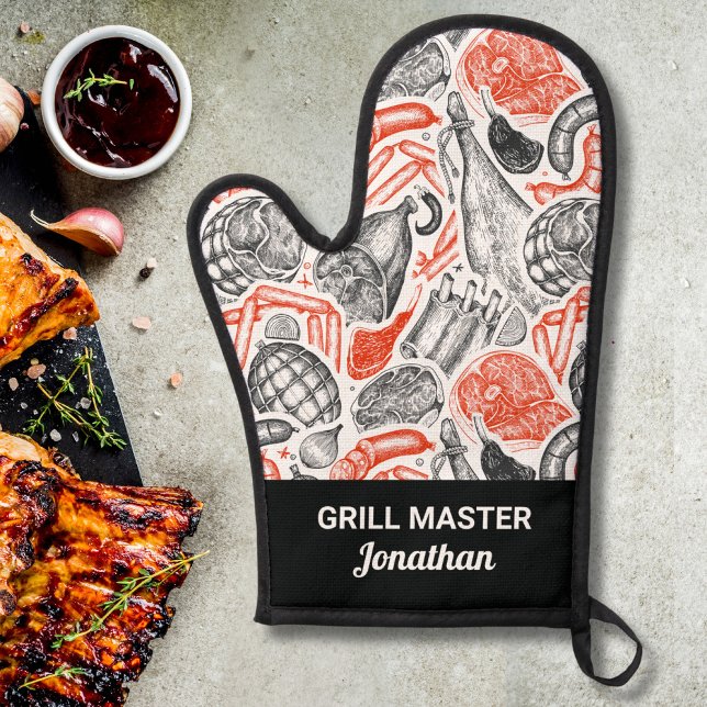 Cute Daisy Floral Pattern Add Your Custom Text Oven Mitt (Creator Uploaded)