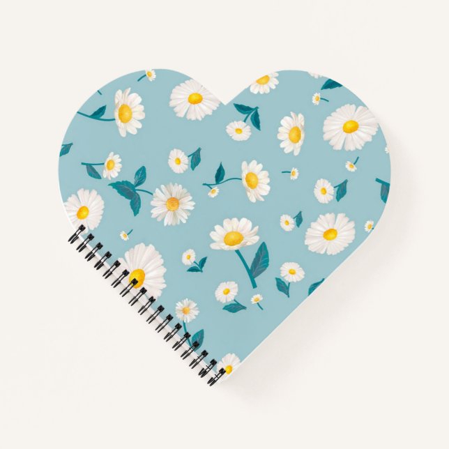 Cute daisy floral pattern adult cloth face mask notebook (Front)