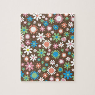 Cute Daisy Floral Pattern Jigsaw Puzzle