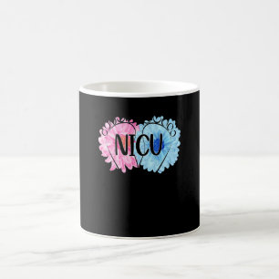 Cute Daisy Floral Pink Blue Nicu Nurse Baby Foot Coffee Mug