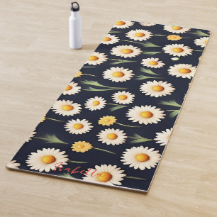 Cute Daisy Flower Botanical pattern girly Yoga Mat