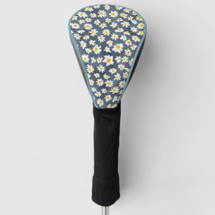 Cute Daisy Flower Botanical pattern on gradient Golf Head Cover