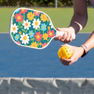 Cute Daisy Flower Botanical pattern school girly Pickleball Paddle