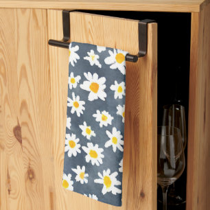 Cute Daisy Flower Botanical pattern school girly Tea Towel