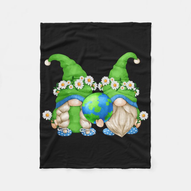 Cute Daisy Flower Hippie Couple For Mum And Dad Ea Fleece Blanket (Front)