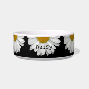 Cute Daisy Flower Name Dog Cat Pet Bowl