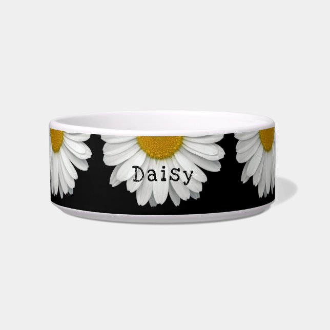 Cute Daisy Flower Name Dog Cat Pet Bowl (Front)