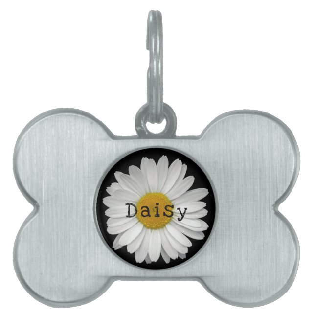 Cute Daisy Flower Name Pet ID Tag (Front)