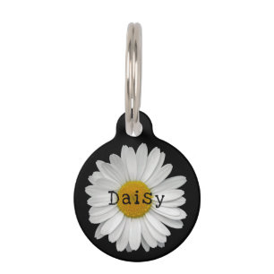 Cute Daisy Flower Name Pet ID Tag