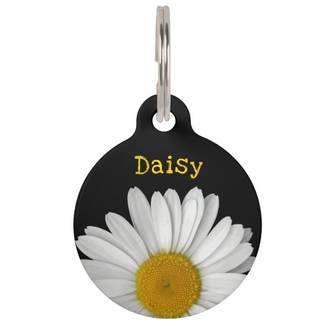 Cute Daisy Flower Name Phone Number Pet Tag (Front)