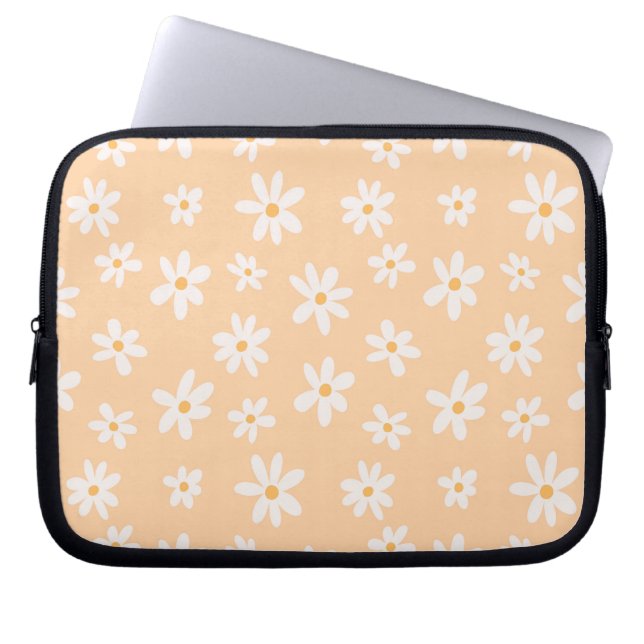 Cute Daisy Flower Pattern Laptop Sleeve (Front)
