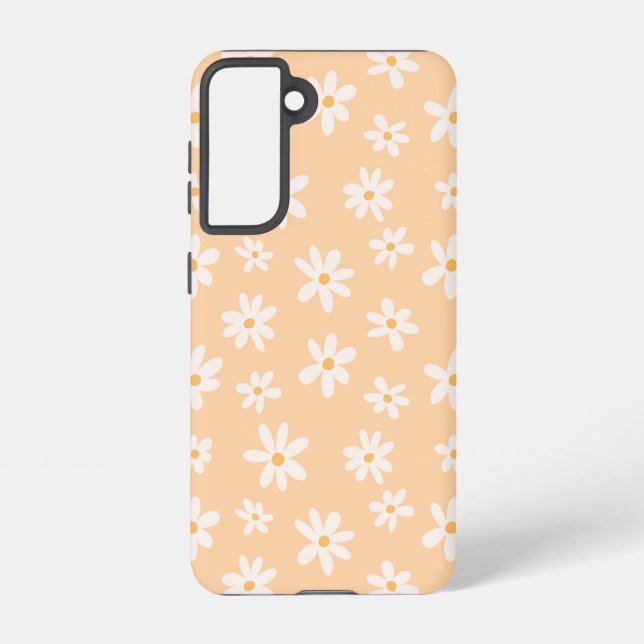 Cute Daisy Flower Pattern Samsung Galaxy S21 Case (Back)
