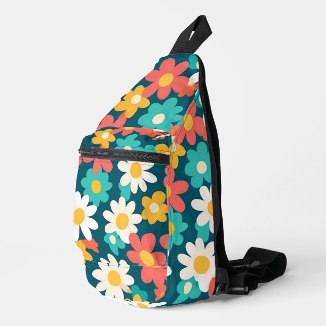 Cute Daisy Flower School kids pattern Sling Bag (Right Corner)