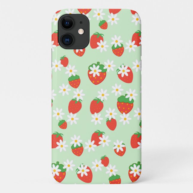 Cute Daisy Flower strawberry Christmas Pattern  Case-Mate iPhone Case (Back)