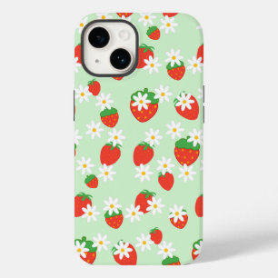 Cute Daisy Flower strawberry Christmas Pattern Case-Mate iPhone 14 Case