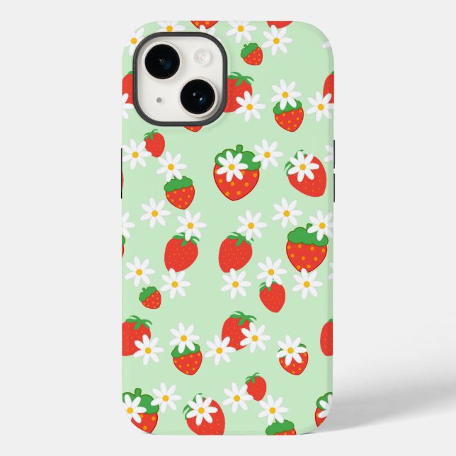 Cute Daisy Flower strawberry Christmas Pattern  Case-Mate iPhone Case (Back)