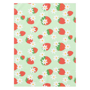 Cute Daisy Flower strawberry Christmas Pattern Tablecloth