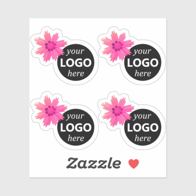 Cute Daisy Flowers Girly Pink Logo Image Template  (Sheet)