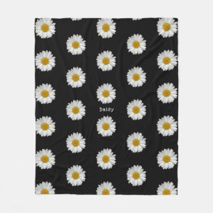 Cute Daisy Flowers with Name  Fleece Blanket