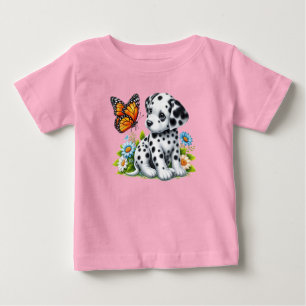 Cute Dalmatian/Butterfly friends Baby T-Shirt