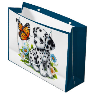 Cute Dalmatian/Butterfly friends Large Gift Bag