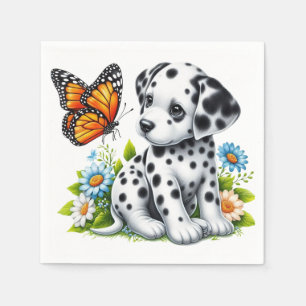 Cute Dalmatian/Butterfly friends Napkin