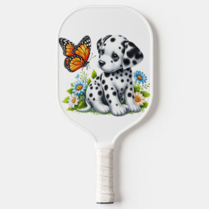 Cute Dalmatian/Butterfly friends Pickleball Paddle