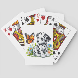 Cute Dalmatian/Butterfly friends Playing Cards