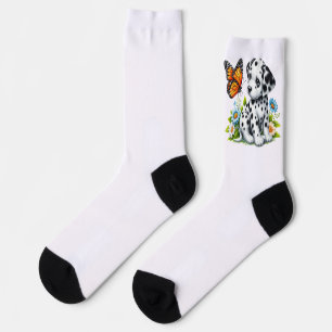 Cute Dalmatian/Butterfly friends Socks