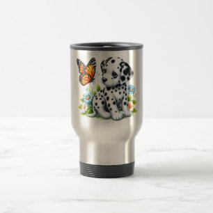 Cute Dalmatian/Butterfly friends Travel Mug