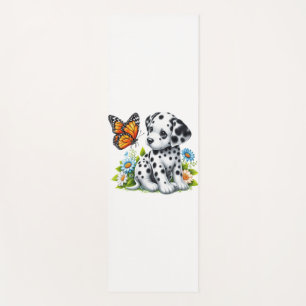 Cute Dalmatian/Butterfly friends Yoga Mat