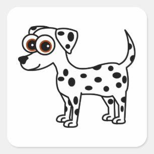 Cute Dalmatian Cartoon Square Square Sticker