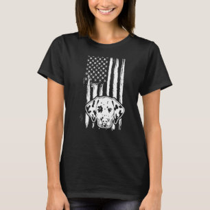 Cute Dalmatian Dog American Flag USA Puppy T-Shirt