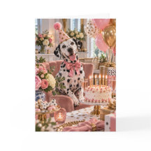 Cute Dalmatian Dog Birthday Party Card