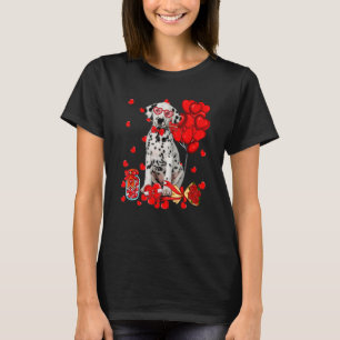Cute Dalmatian Dog Funny Heart Valentine's Day Dog T-Shirt