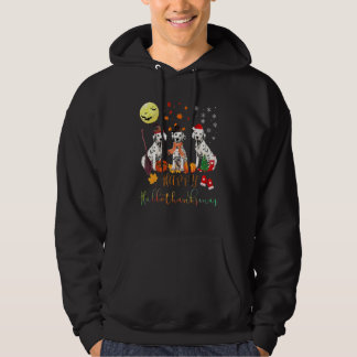 Cute Dalmatian Dog Happy Hallothanksmas Family Xma Hoodie