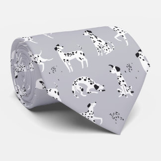 Cute Dalmatian Dog Seamless Pattern Tie