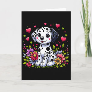 Cute Dalmatian Dog With Hearts Dalmatian Valentine Card