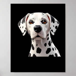 Cute Dalmatian Hear 3d - Animals World Sticker Poster