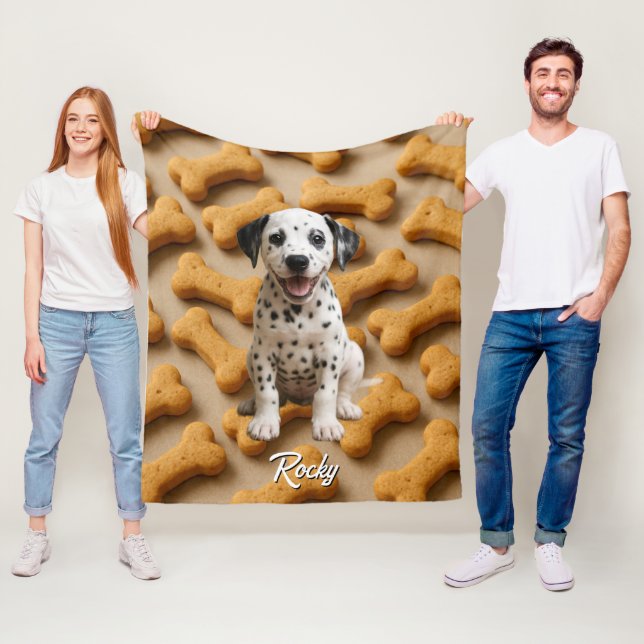 Cute Dalmatian Personalised Blanket (In Situ)