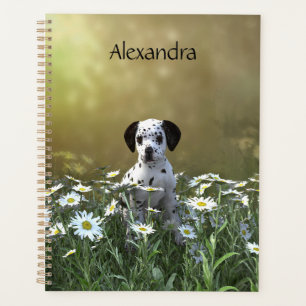 Cute Dalmatian Puppy in Daisies Planner