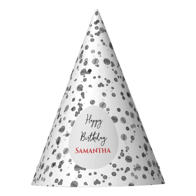 Cute Dalmatian Spots Birthday Party Party Hat (Front)